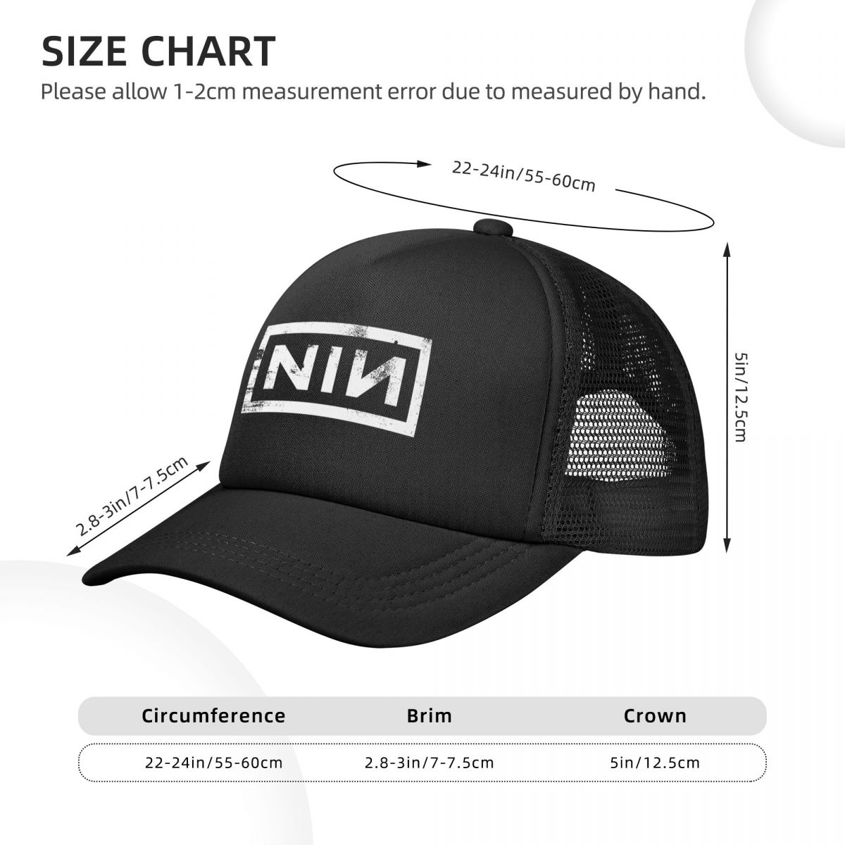 NIN Music Band Mesh Baseball C - đánh giá và giá Trucker Cap Mesh