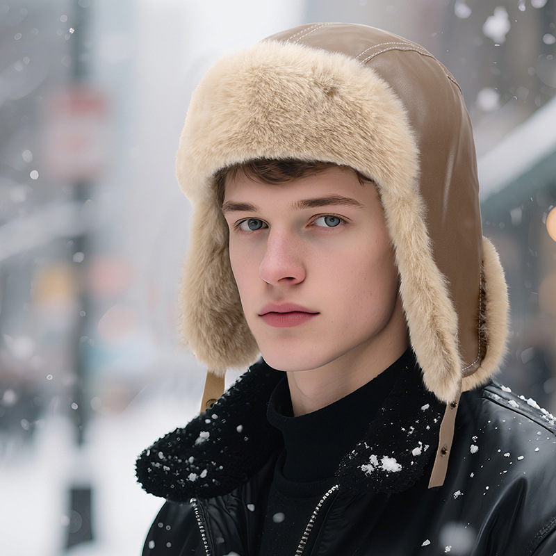Men Winter Warm PU Leather Tra - đánh giá và giá Winter Trapper Hat