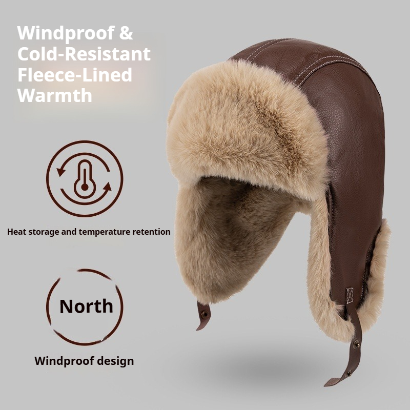 Men Winter Warm PU Leather Tra - đánh giá và giá Winter Trapper Hat